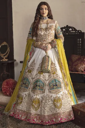 Indian White Raw Silk Lehenga Choli Bridal Dress #BN1206