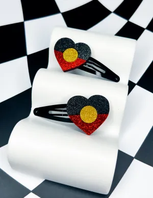 INDIGENOUS FLAG HAIR CLIPS