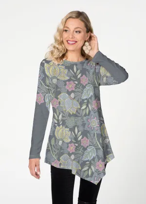Isabella's Garden (13410) ~ Asymmetrical French Terry Tunic