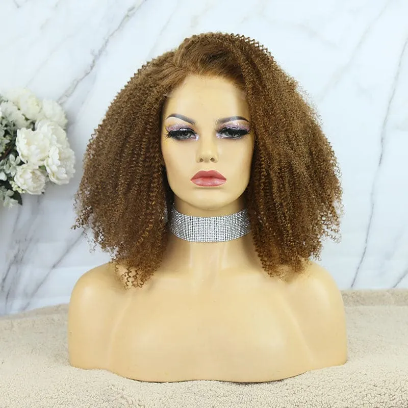 Jae - Custom Color Afro Kinky Curly Bob 5X5 Lace Closure Wig