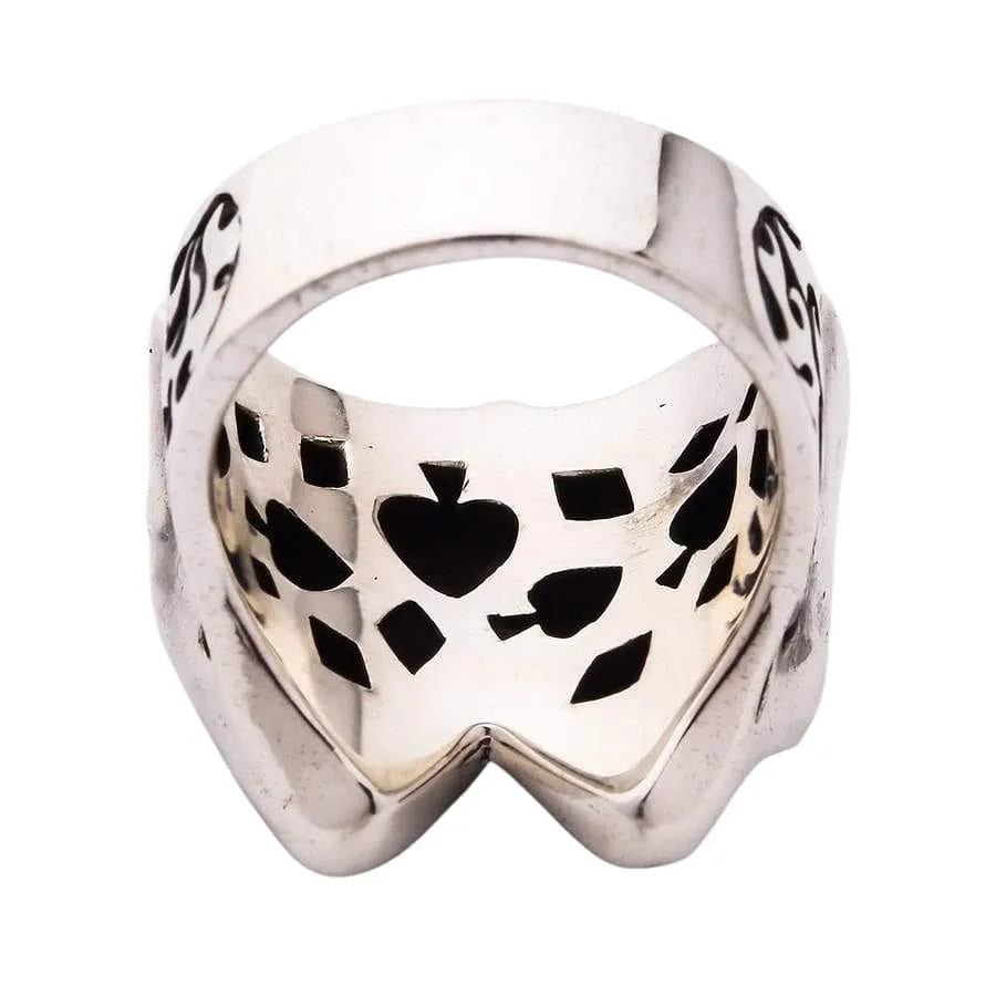 Joker Clown Sterling Silver Skull Ring