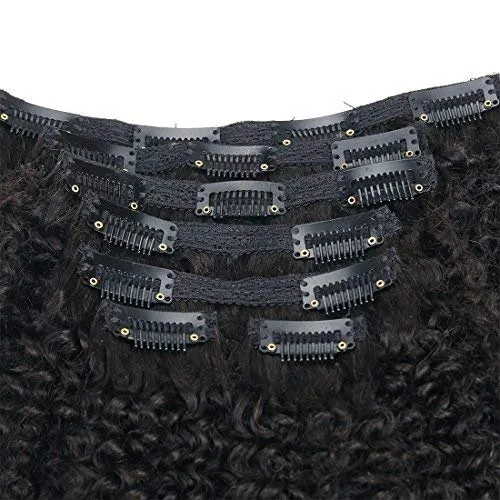 Kinky Curly Clip in Hair Extensions Human Hair Double Weft Top Grade 7A Brazilian unprocessed Virgin Hair Clip-in Hair