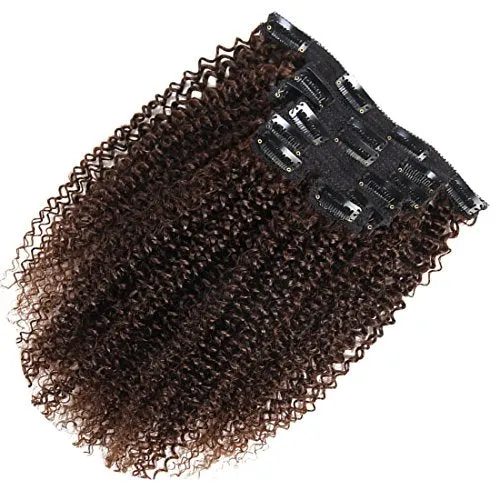 Kinky Curly Clip in Hair Extensions Human Hair Double Weft Top Grade 7A Brazilian unprocessed Virgin Hair Clip-in Hair