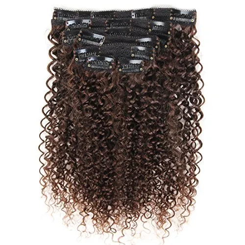 Kinky Curly Clip in Hair Extensions Human Hair Double Weft Top Grade 7A Brazilian unprocessed Virgin Hair Clip-in Hair