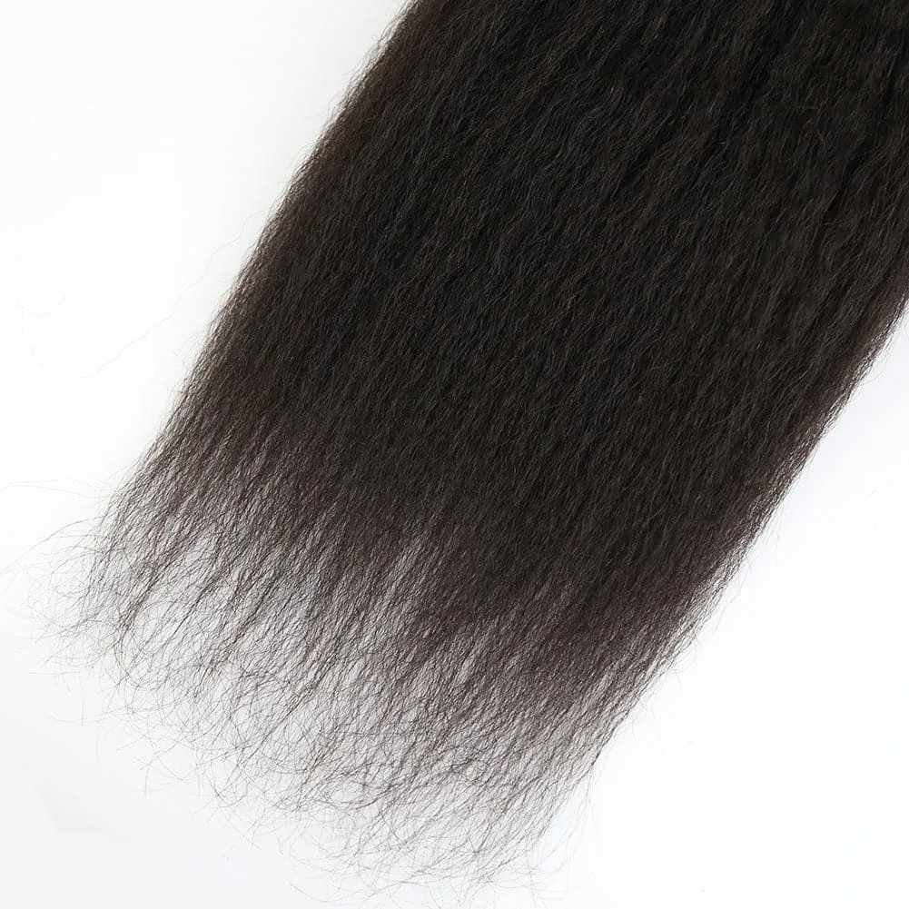 Kinky Straight Human Hair Bundles Natural Color