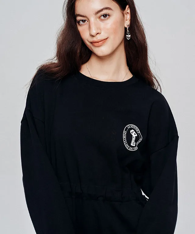 LE SONNET  Easy Fit Sweat Dress - Black
