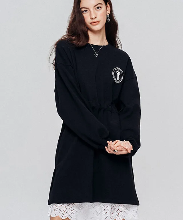 LE SONNET  Easy Fit Sweat Dress - Black