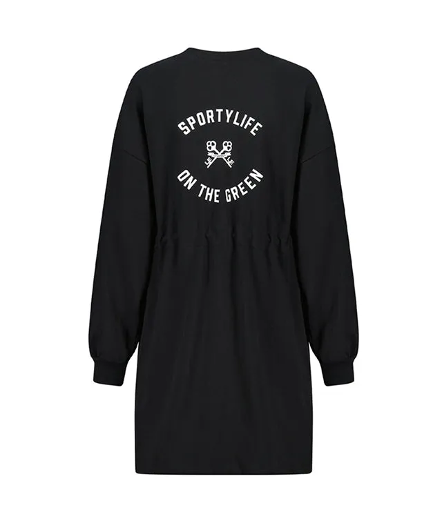 LE SONNET  Easy Fit Sweat Dress - Black