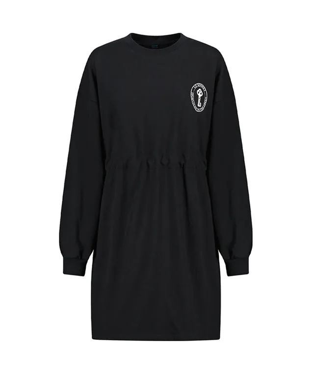 LE SONNET  Easy Fit Sweat Dress - Black