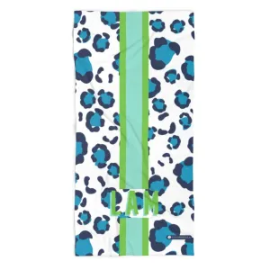 Leopard Spots Blue Beach Towel