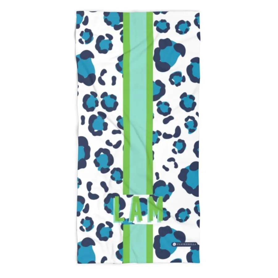 Leopard Spots Blue Beach Towel