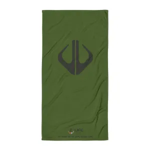 Life League Gear Towel - By Land or By Sea, Enjoy Life. (Army Green)