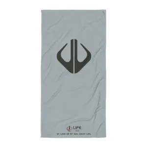 Life League Gear Towel - By Land or By Sea, Enjoy Life. (Light Grey)