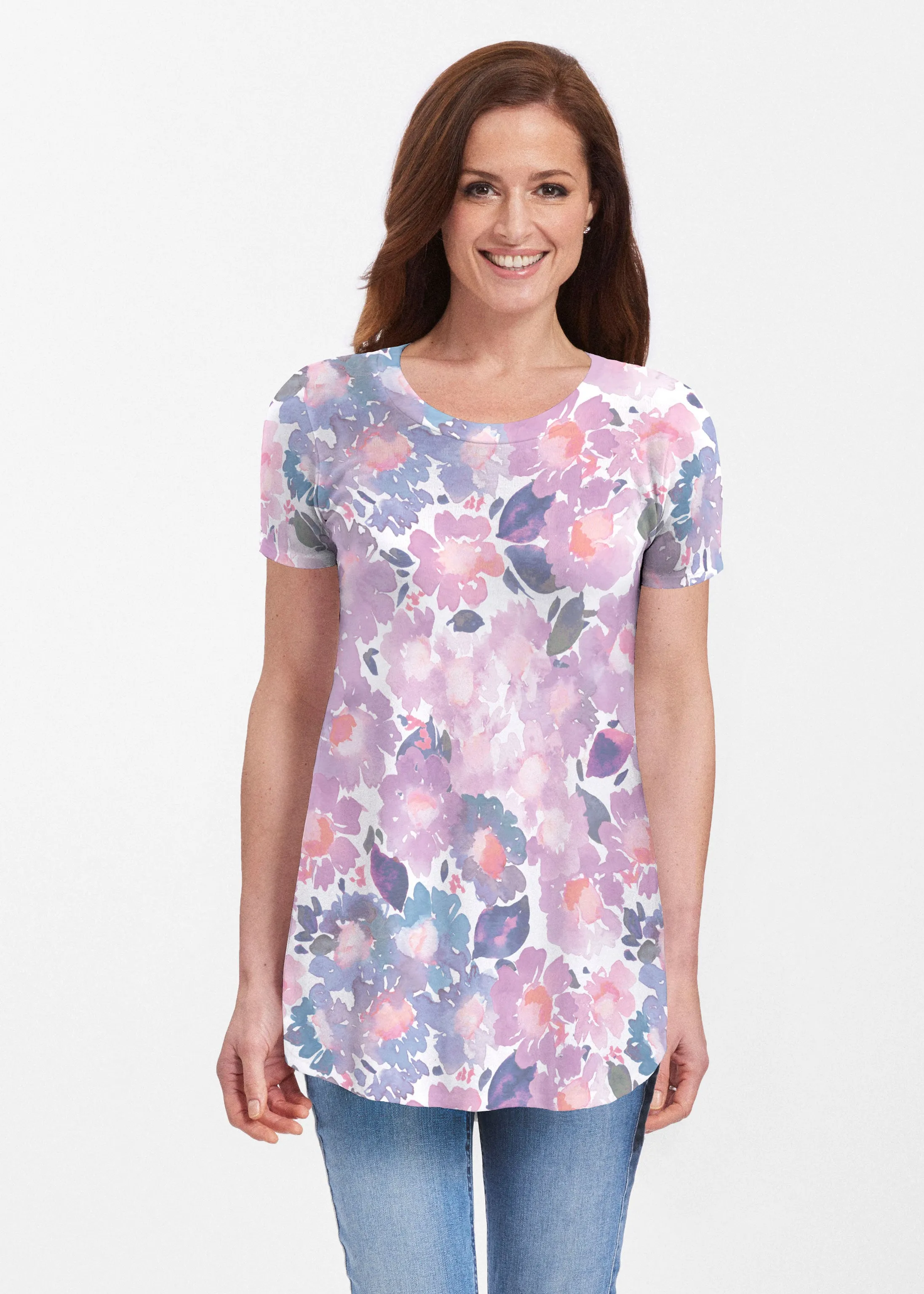 Lilac (16255) ~ Short Sleeve Butterknit tunic
