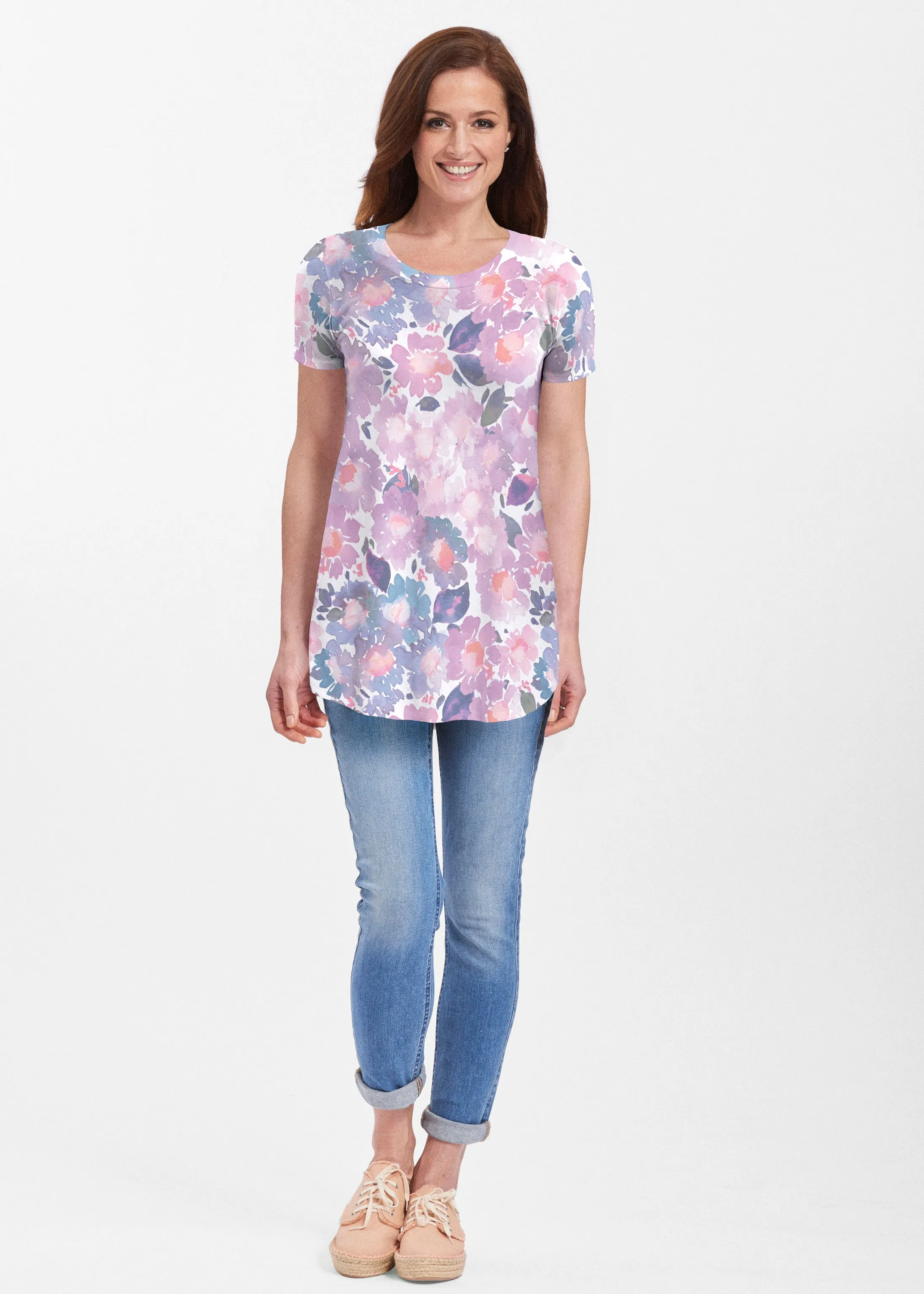 Lilac (16255) ~ Short Sleeve Butterknit tunic