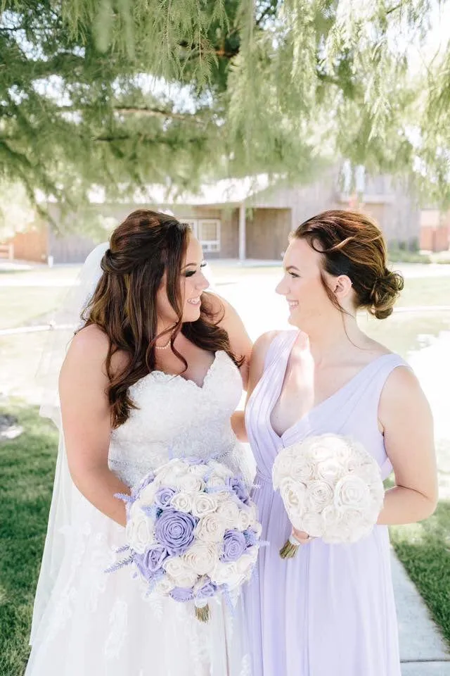 Lilac and Ivory Bouquet with Lavender and Baby's Breath