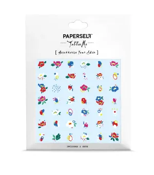Little Flowers White Temporary Tattoo