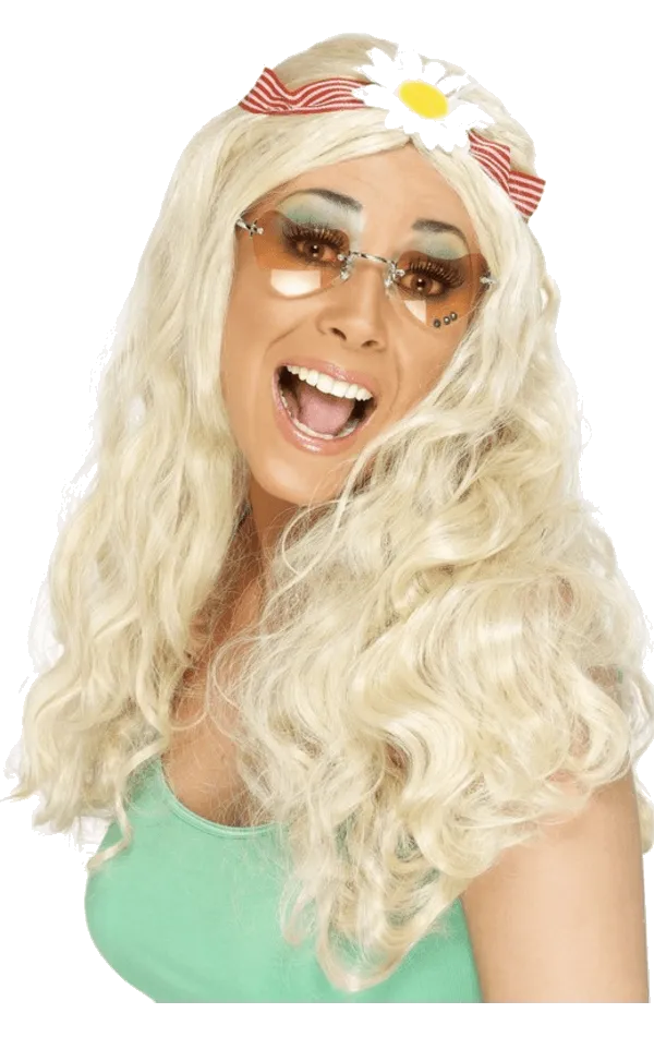 Long Blonde Groovy 70s Wig