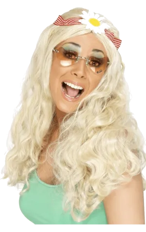 Long Blonde Groovy 70s Wig