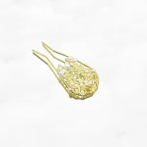 Lotus Hair Pin with Baroque Pearl