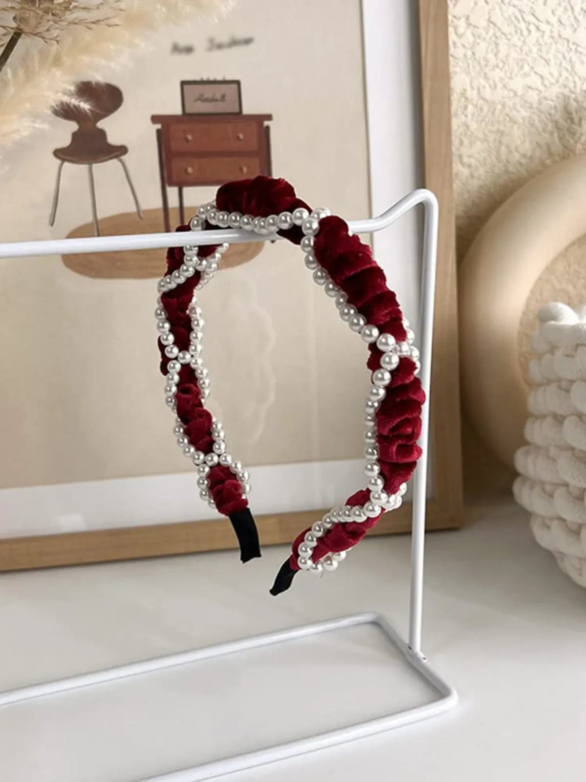 Lush Elegance Red Velvet Headband