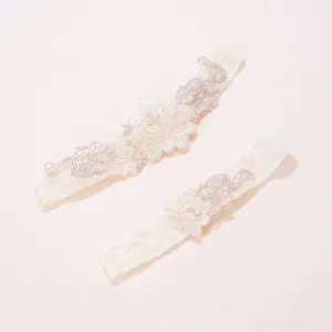 Maia Floral Lace Garter Set