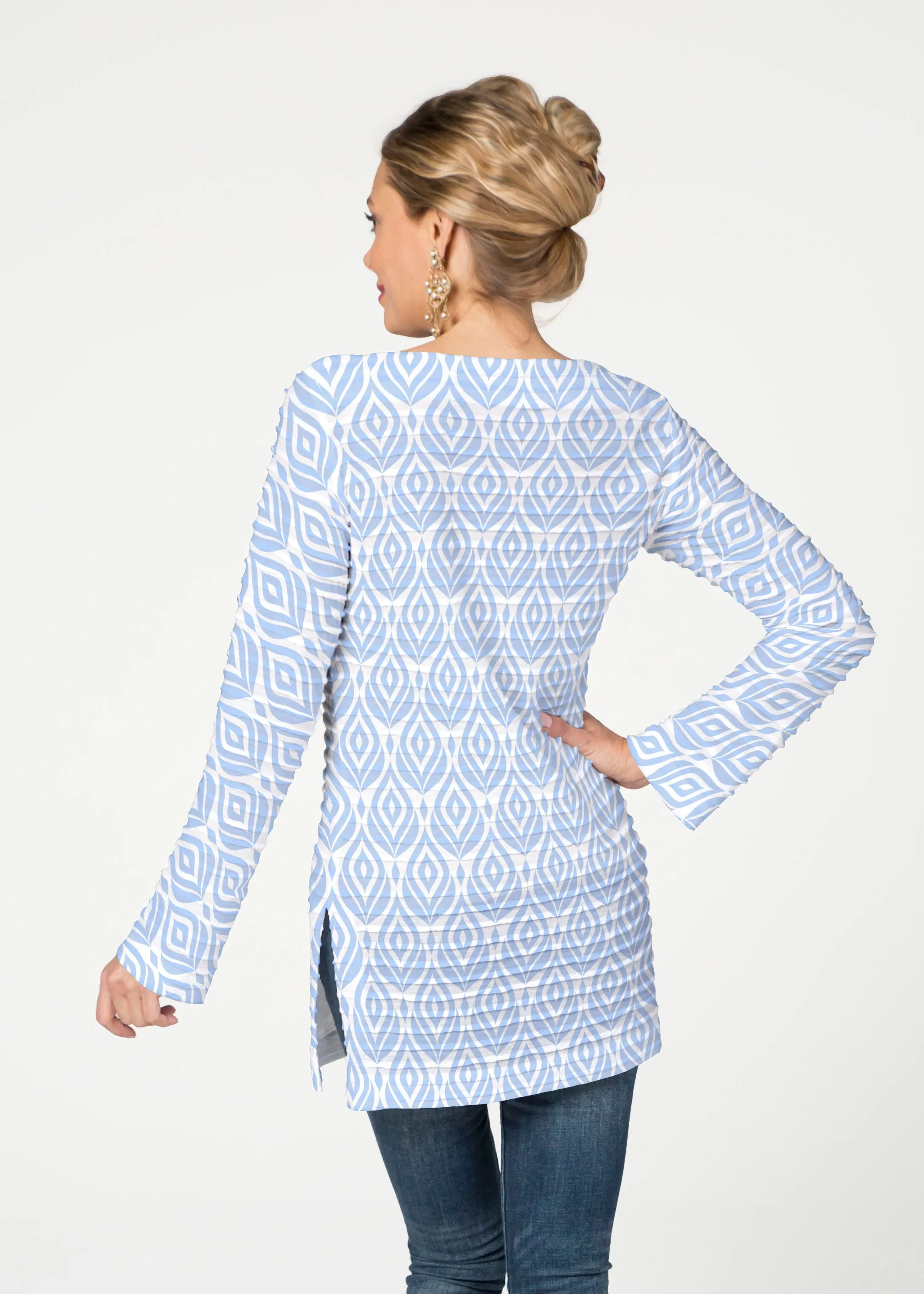 May Flowers (8027) ~ Banded Boatneck Tunic