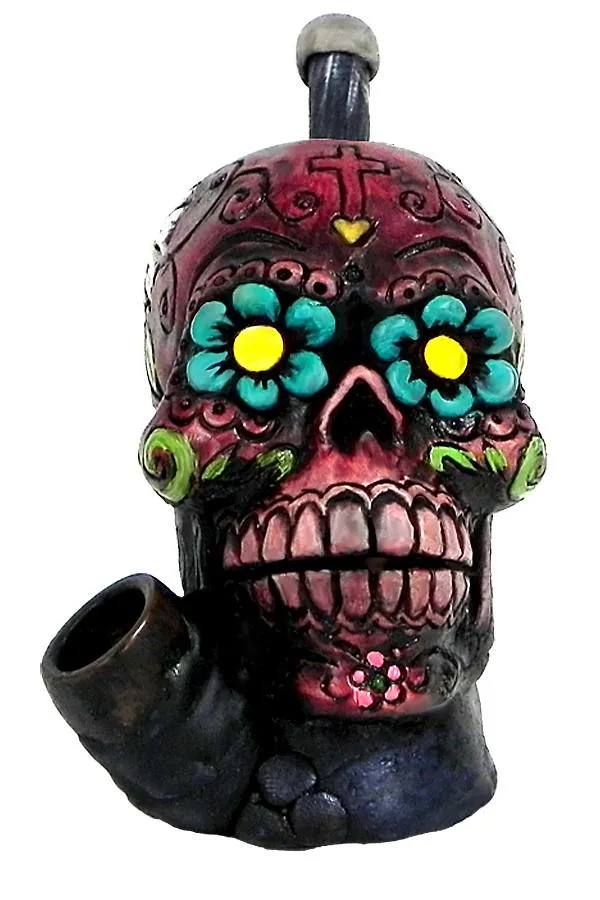 Medium Size Hand Made Resin Pipe - Various Designs - Style I - (1 Count)