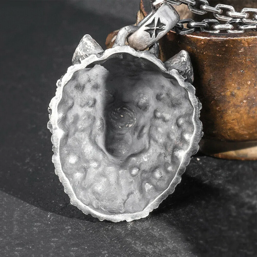 Men's Real Solid 999 Sterling Silver Pendants Wolf King Animal Wolf Head