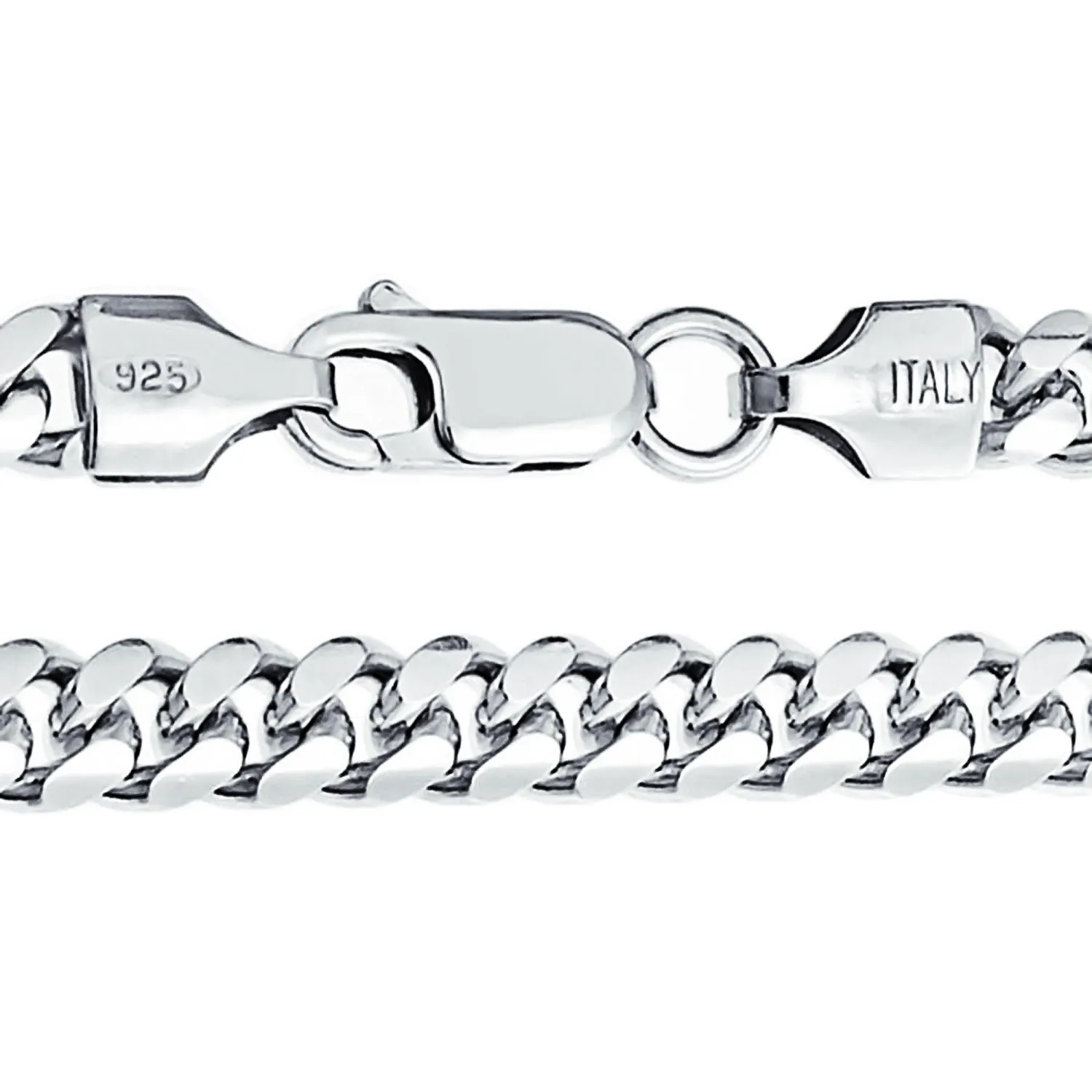 Miami Cuban Chain Sterling Silver Necklace 150 Gauge Made in Italy