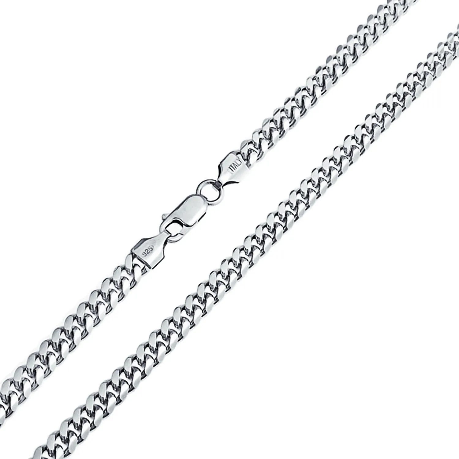 Miami Cuban Chain Sterling Silver Necklace 150 Gauge Made in Italy