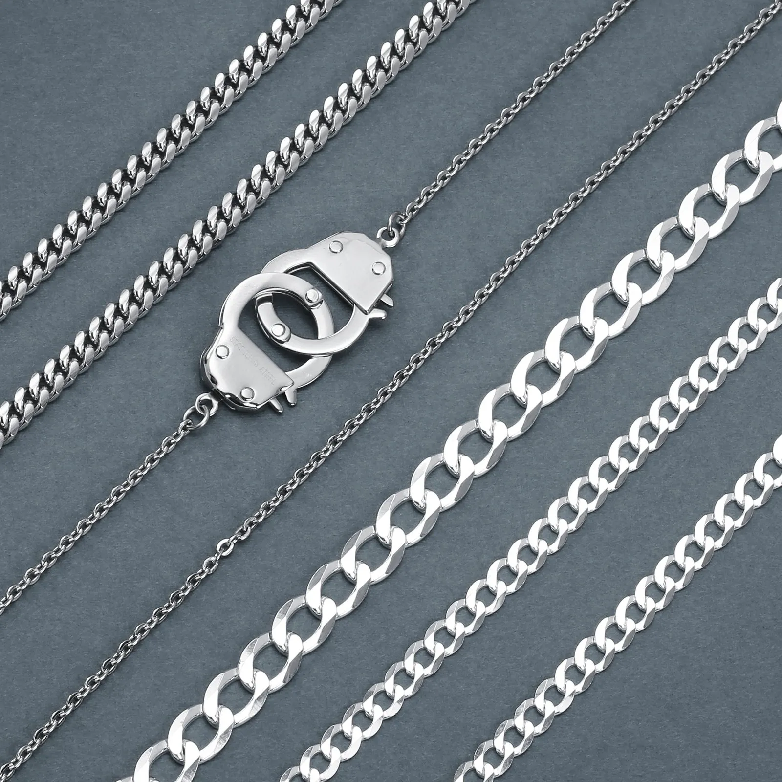 Miami Cuban Chain Sterling Silver Necklace 150 Gauge Made in Italy