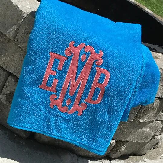 Monogrammed Applique Beach Towel