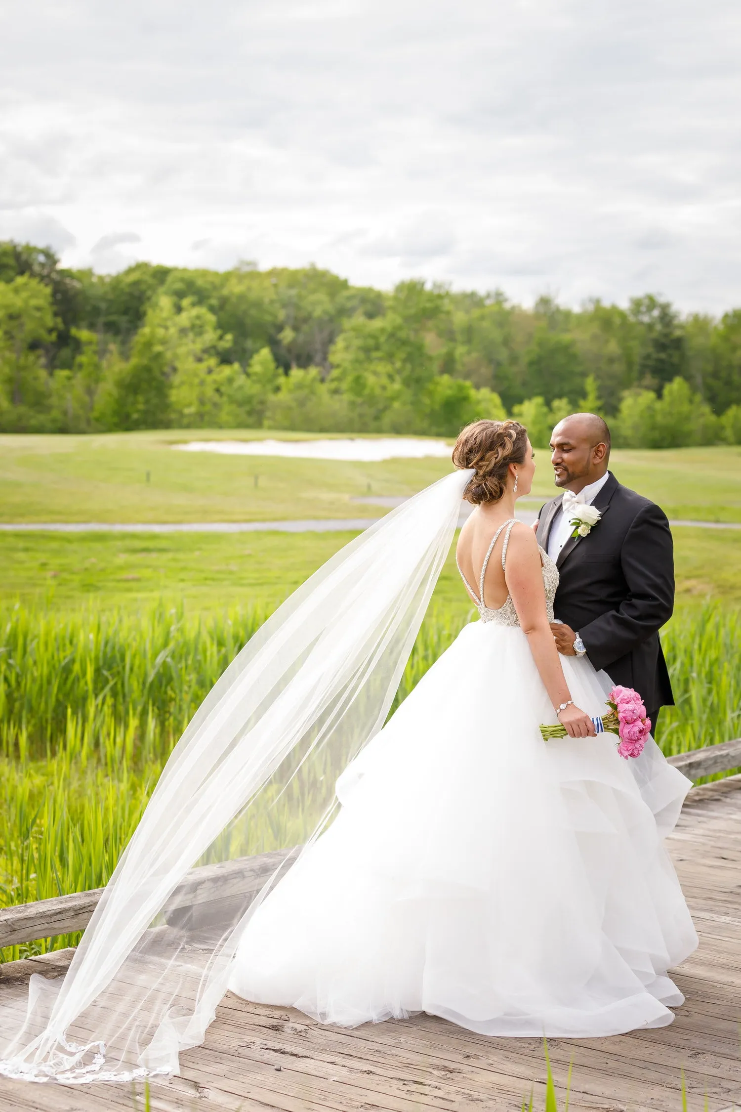 Monogrammed Embroidered Cathedral Veil with Lace Applique Motifs, Cathedral Length Veil