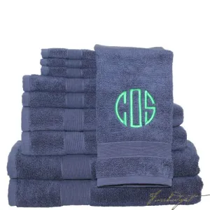 Monogrammed Luxury 8 Piece Cotton Towel Set