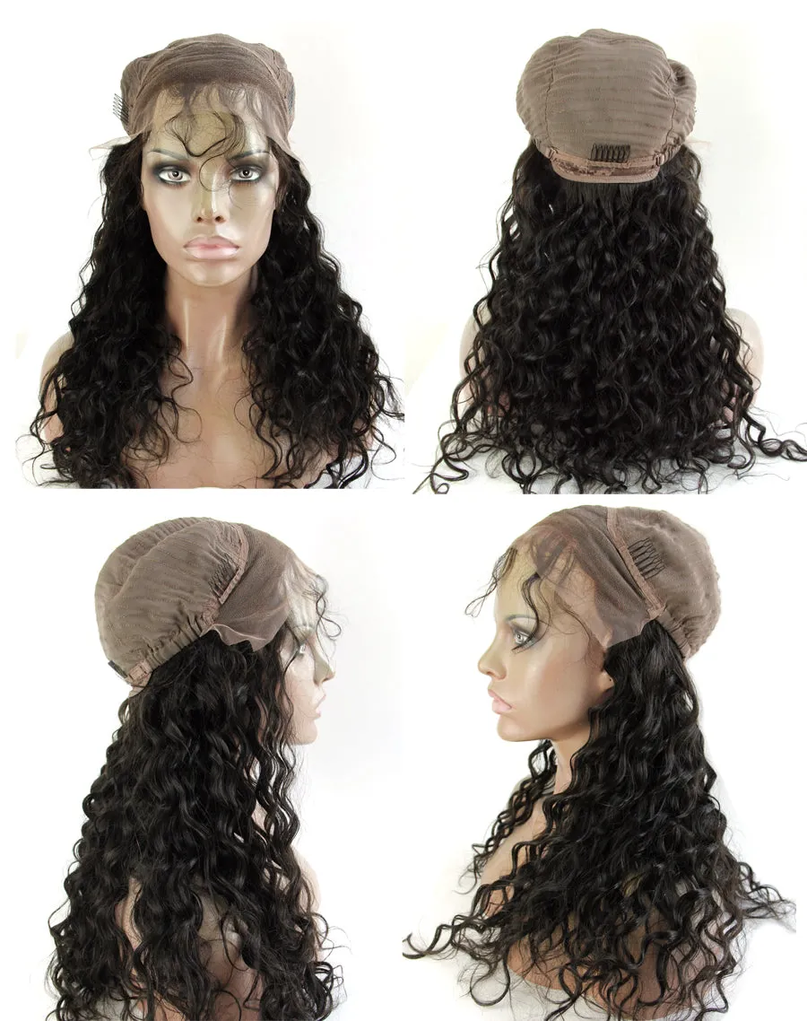 Ms Fenda Hair 250% High Density Loose Curly Natural Color Medium Size Cap Remy Virgin Peruvian Human Hair Lace Front Wigs