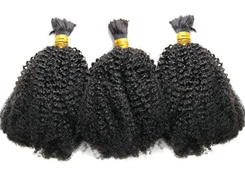 Ms Fenda Hair 3 Bundles/lot 10.5oz(300gram) Afro Kinky Curly 4B-4C Kinky Curly Style Virgin Brazilian Human Hair Bulk for Braiding