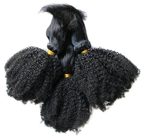 Ms Fenda Hair 3Bundles/Lot Afro Kinky Curly 4b-4c Natural Color Virgin Brazilian Human Hair Braiding Bundles Braid Weaving Wefts