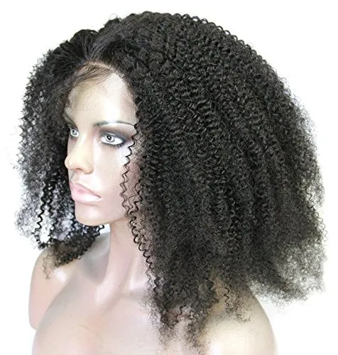 Ms Fenda Hair Natural Color Medium Cap Size 100% Remy Virgin Brazilian Human Hair Afro Kinky Curly 4b-4c Kinky Curly Full Lace Wigs