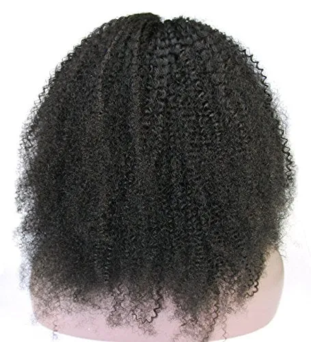 Ms Fenda Hair Natural Color Medium Cap Size 100% Remy Virgin Brazilian Human Hair Afro Kinky Curly 4b-4c Kinky Curly Full Lace Wigs