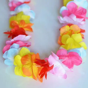 Nani Pua Lei Multi Color Rainbow Flower Lei Luau Necklace Favor Hula