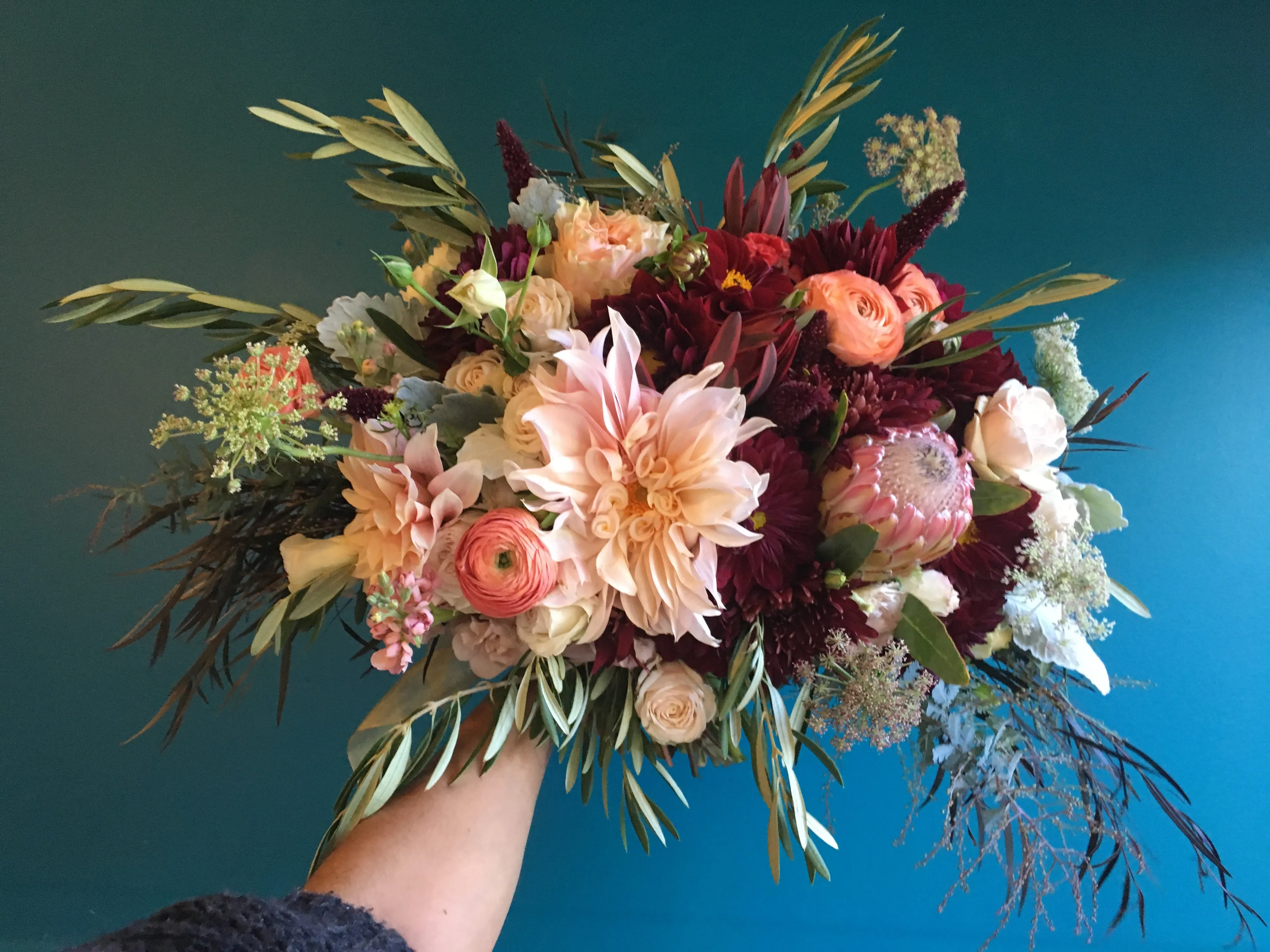 Natural & Rounded Bridal Bouquet, small event order ($1500 minimum)