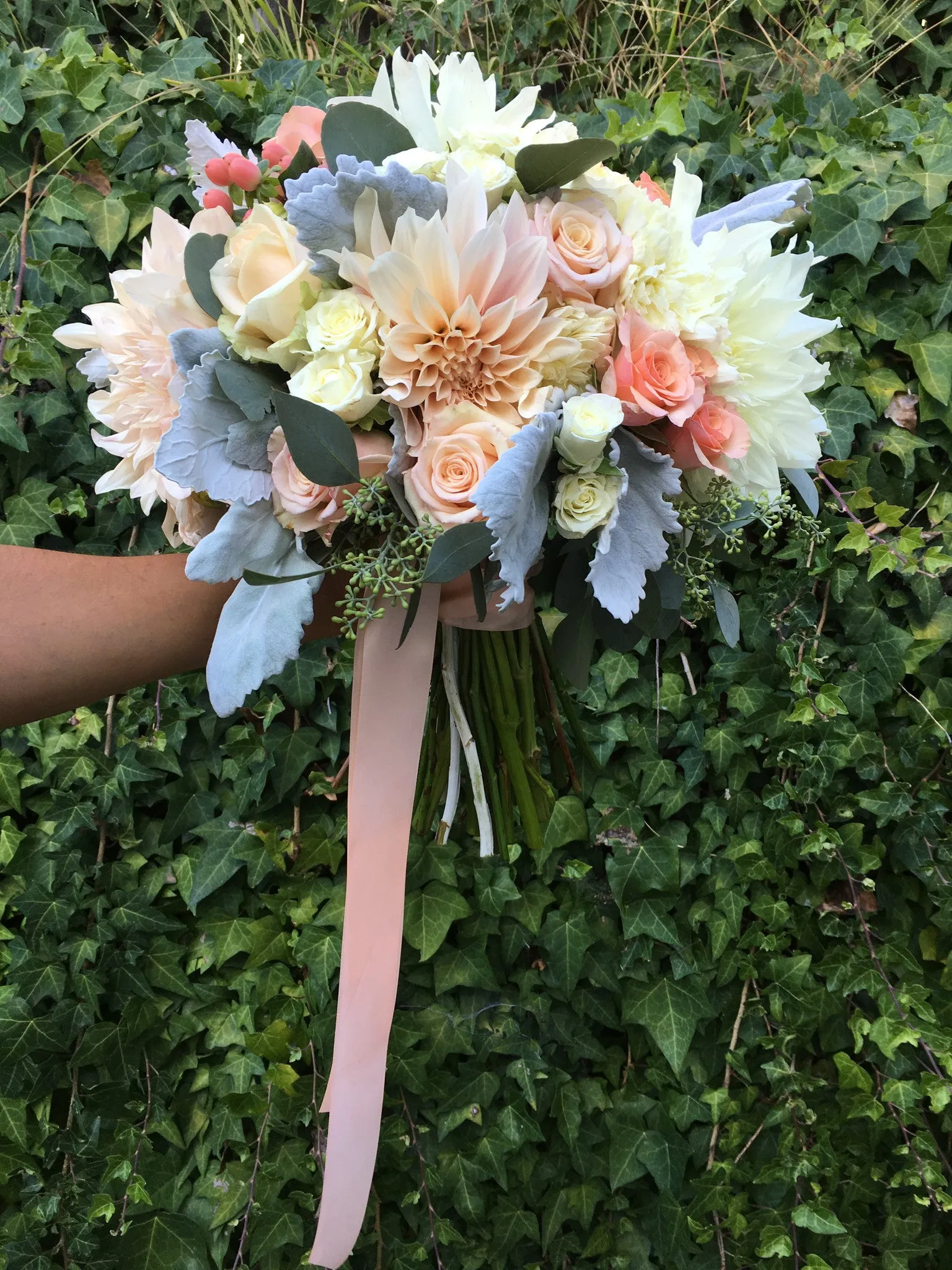 Natural & Rounded Bridal Bouquet, small event order ($1500 minimum)
