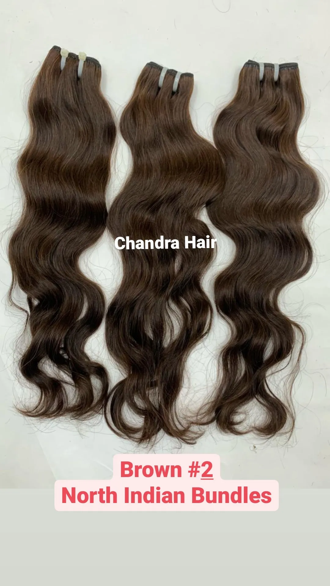 Natural Wavy North Indian Raw Hair Dark Brown Color