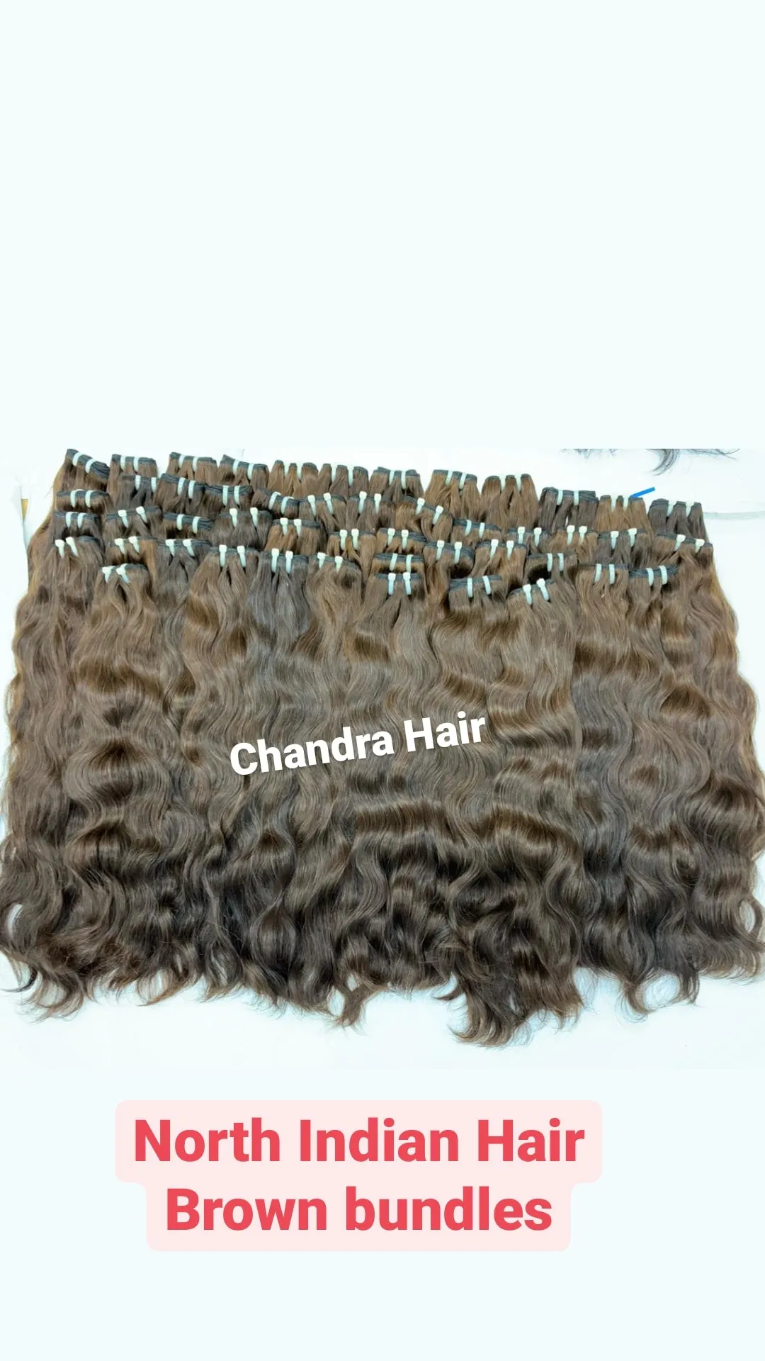 Natural Wavy North Indian Raw Hair Dark Brown Color