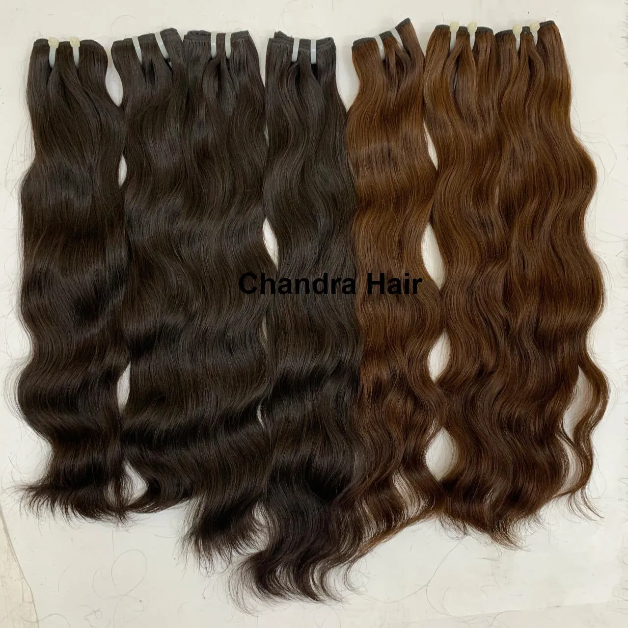 Natural Wavy North Indian Raw Hair Light Brown Color