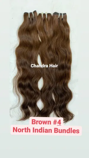 Natural Wavy North Indian Raw Hair Light Brown Color
