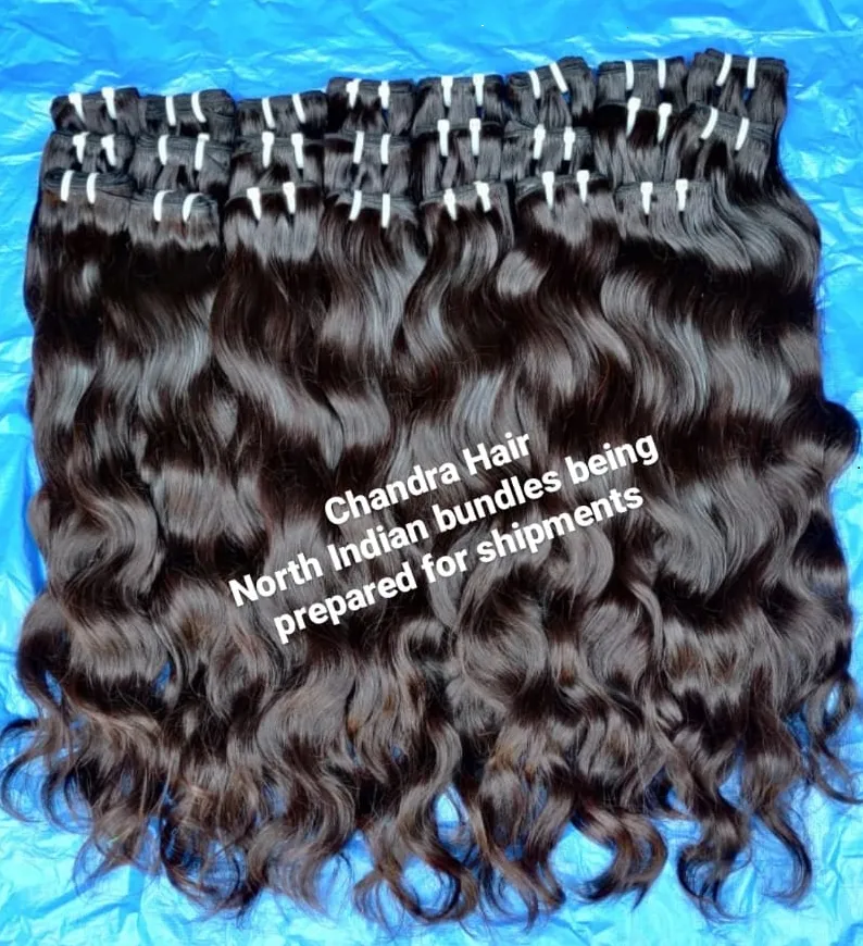 Natural Wavy North Indian Raw Hair Stock Clearance