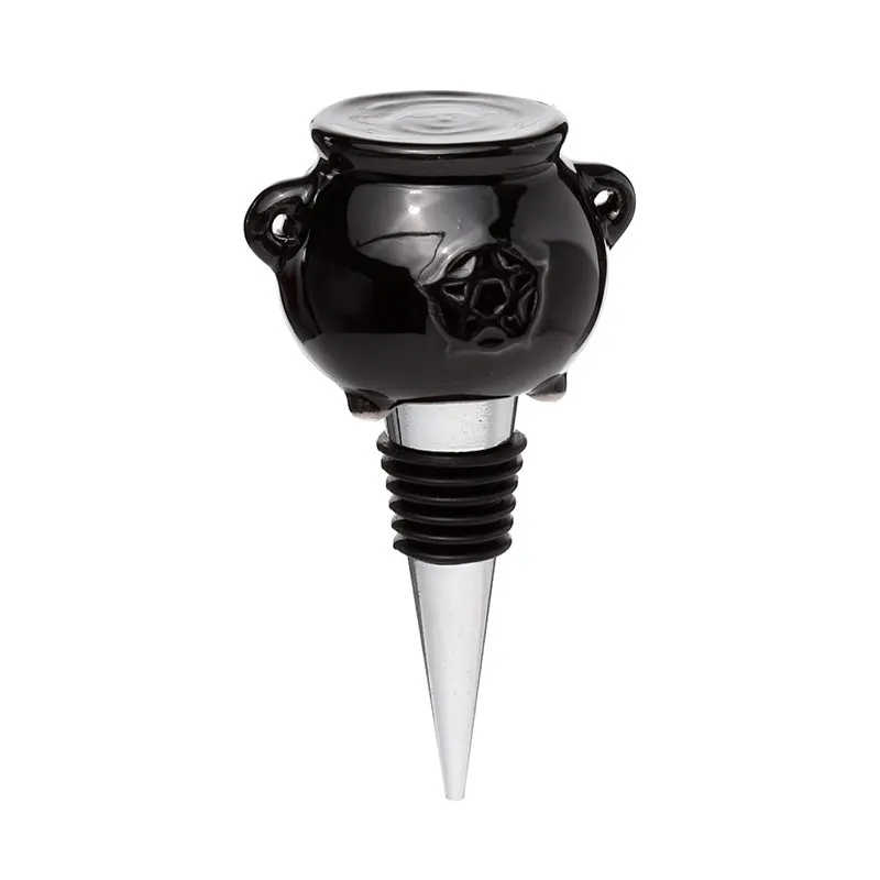 Novelty Ceramic Bottle Stopper - Cauldron