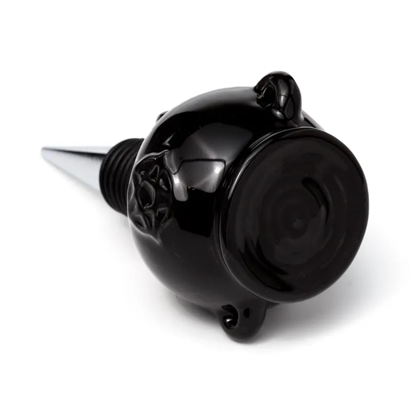 Novelty Ceramic Bottle Stopper - Cauldron